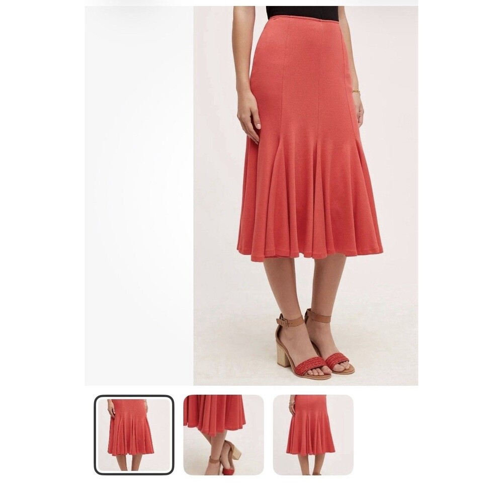 EUC HD In Paris Anthro Red Trumpet skirt Size 2P